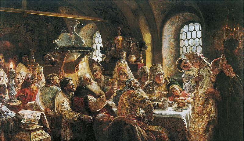 Konstantin Makovsky Boyar wedding feast Norge oil painting art
